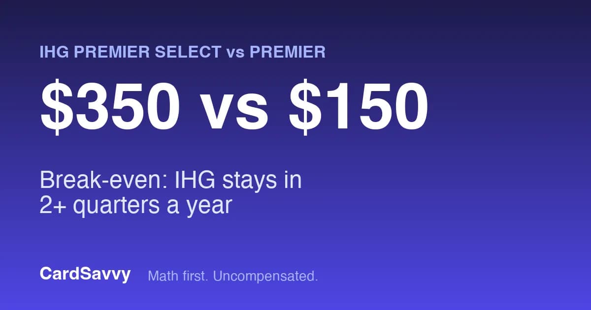 IHG Premier Select vs Premier (2026): Is the New $350 Card Worth It?